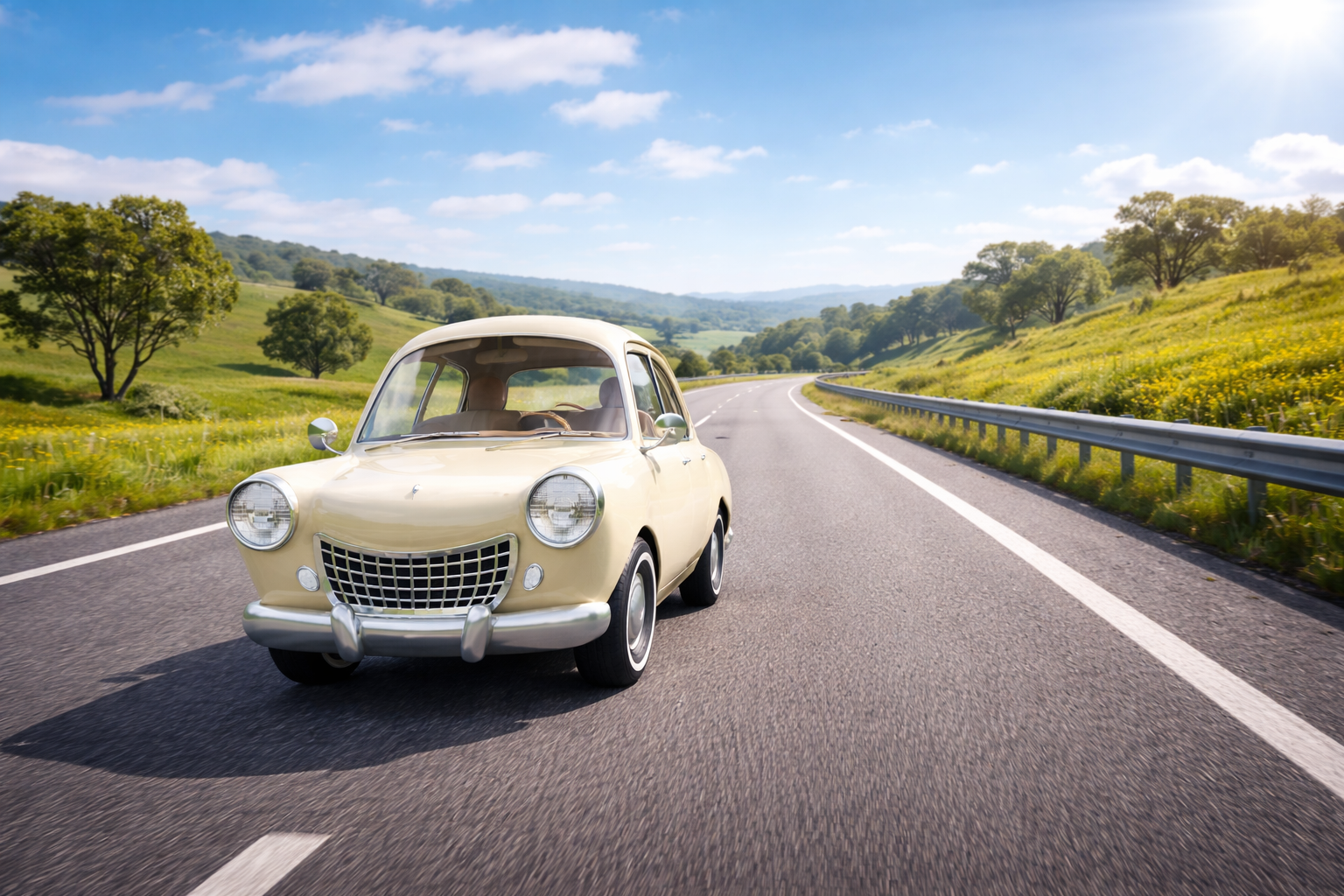 Rental car on an open Australian road